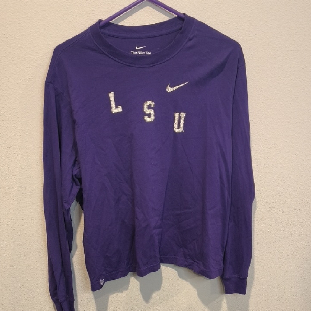 LSU Embroidered Nike Purple The Nike Tee Loose Fit Crewneck Size Large